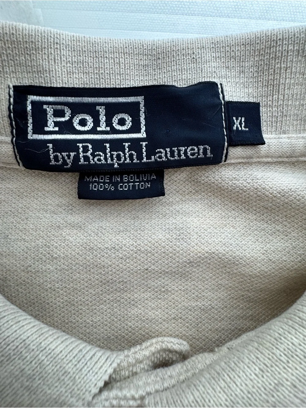 Polo Ralph Lauren Beige Classic Fit Short Sleeve Polo Shirt XL Embroidered Pony